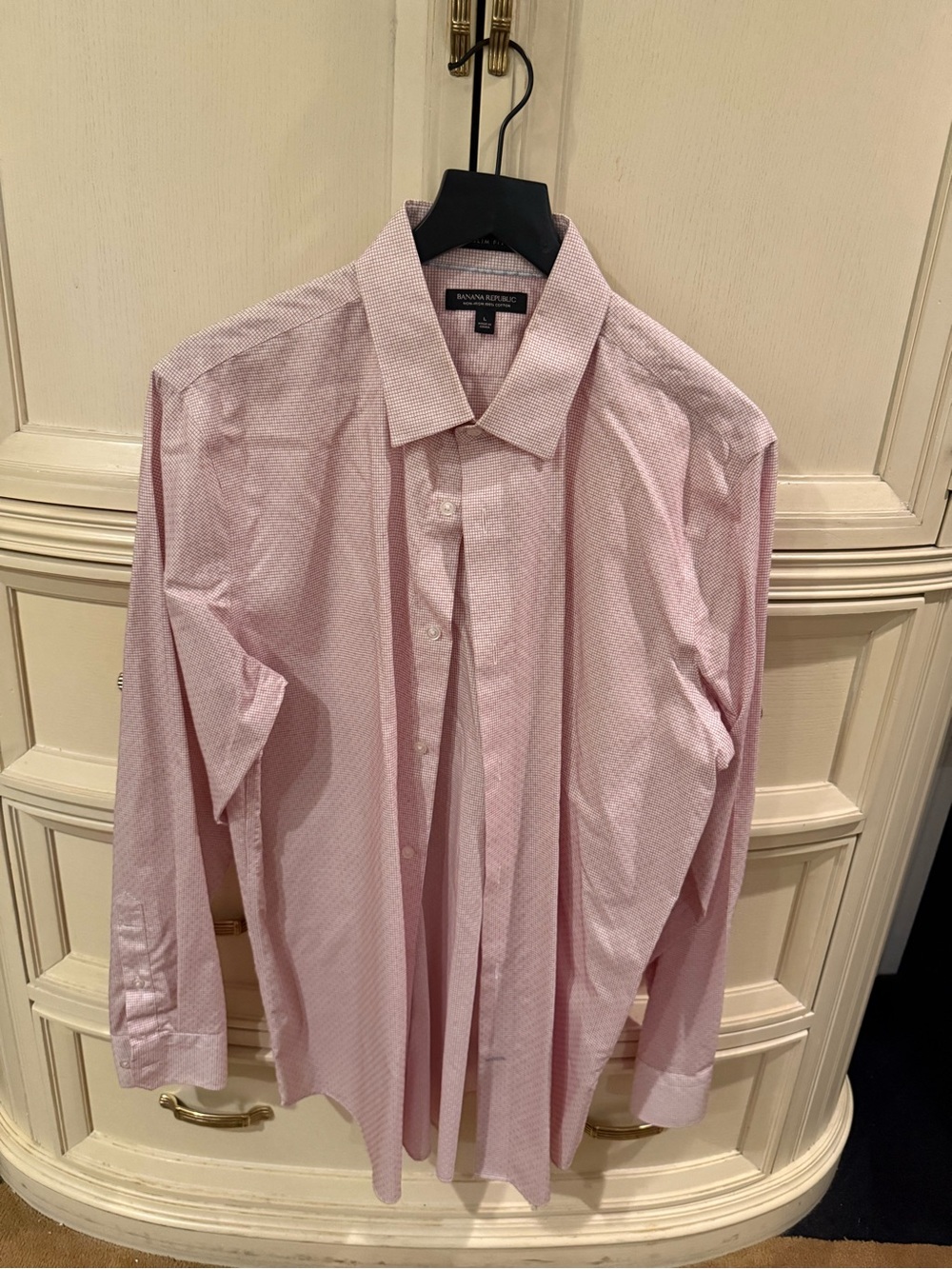 Banana Republic Light Pink Micro-Pattern Dress Shirt